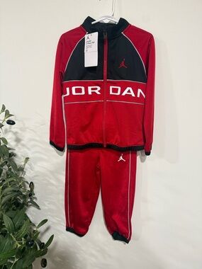 Jordan Red and Black Boys Track Set